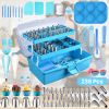 236Pcs Cake Decorating Kit Baking Tools Accessories Cake Decorating Supplies with Piping Tips Couplers and Bags Cookie Cutters Baking Cups Scrapers Fl