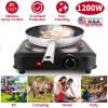 1200W Electric Infrared Single Burner Portable Heating Hot Plate Stove Countertop RV Hotplate with 7.5” Glass Cooktop Stepless Temperature Adjustments