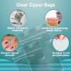 Pack of 100 Clear Zipper Bags 5 x 8 Seal Top Polyethylene Bags 5x8 Thickness 2 Mil Plastic Poly Bags for Packing Storing Ideal for Industrial Food Ser