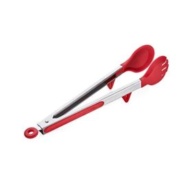 Stainless Steel Kitchen Tongs with Silicone Tips (7-inch, 9-Inch & 12-Inch) with Non-Stick Tongs Heat Resistant (Size: Large)